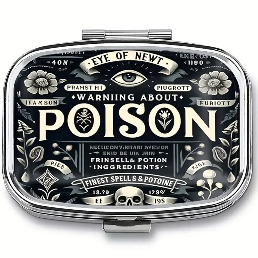 ⭐️ Poison Black Compact Pill Tin